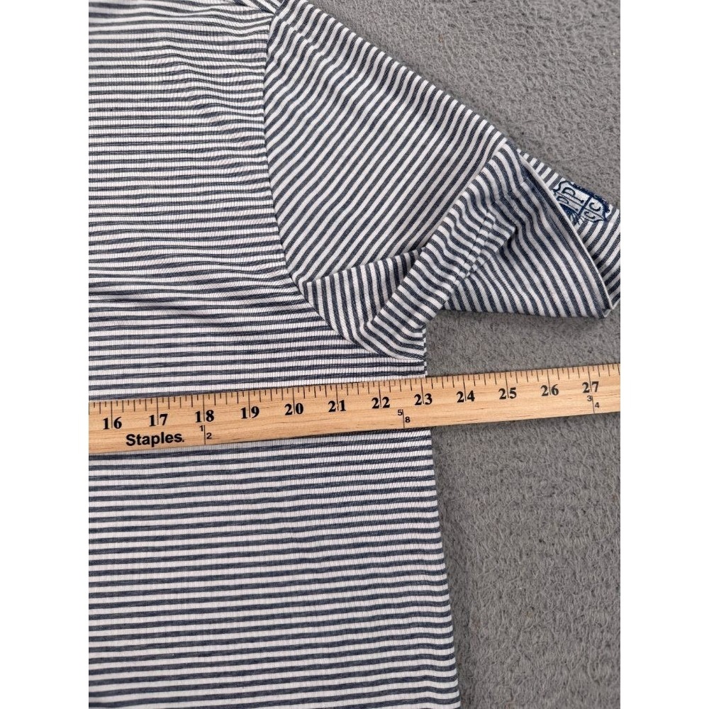 Criquet Polo Shirt Men Large White Striped Short Sleeve Performance Golf Stretch - Picture 6 of 9